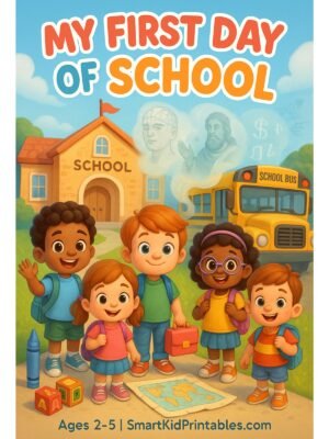 First Day of School Coloring Book | Ages 2–5 | Preschool & Kindergarten Printable
