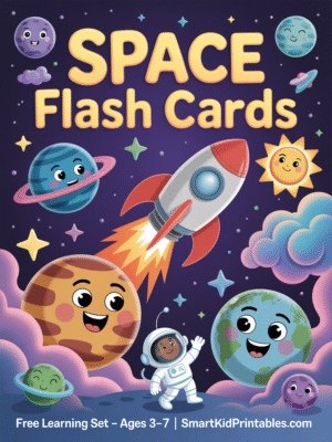 Free Space Flash Cards for Kids | Fun Solar System Learning Set for Homeschool & Classroom