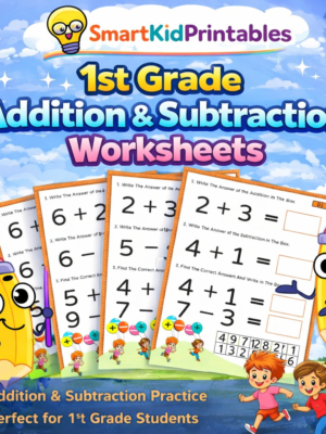 1st Grade Addition & Subtraction Worksheets | Printable Math Practice Workbook | SmartKidPrintables