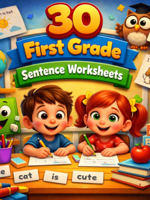 30 1st Grade sentence worksheets